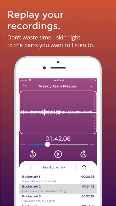 Screenshot #3 pour ClipNotes: Audio Bookmarks