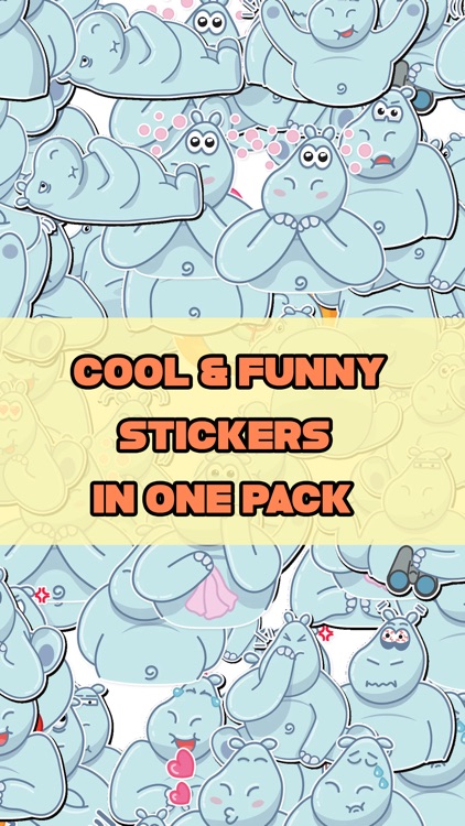 Hippo Lovers Emoji Stickers