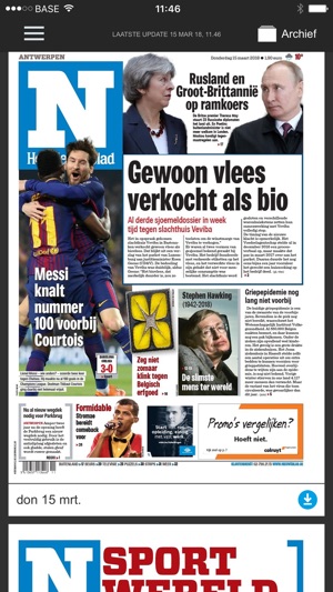 Het Nieuwsblad Krant