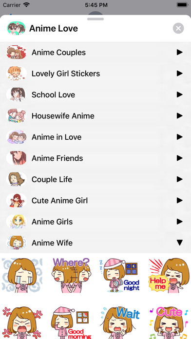 Anime Love Sticker iPhone screenshot