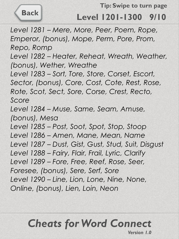 Cheats for Word Connect iPad screenshot 4 - Reference app