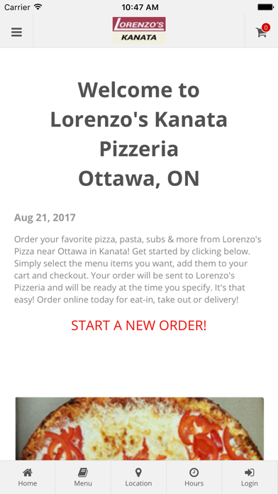 Screenshot #1 pour Lorenzo's Kanata Pizzeria Online Ordering