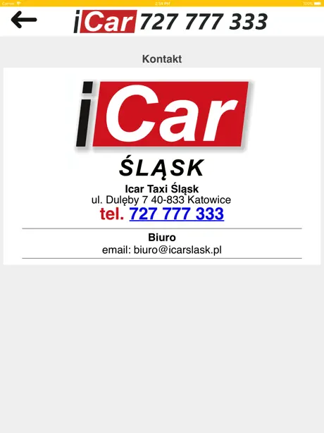 ICAR TAXI Śląsk 727 777 333