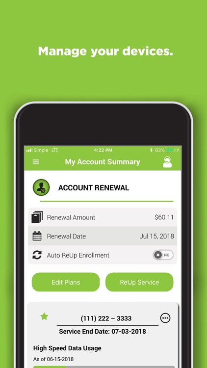 SIMPLE Mobile My Account