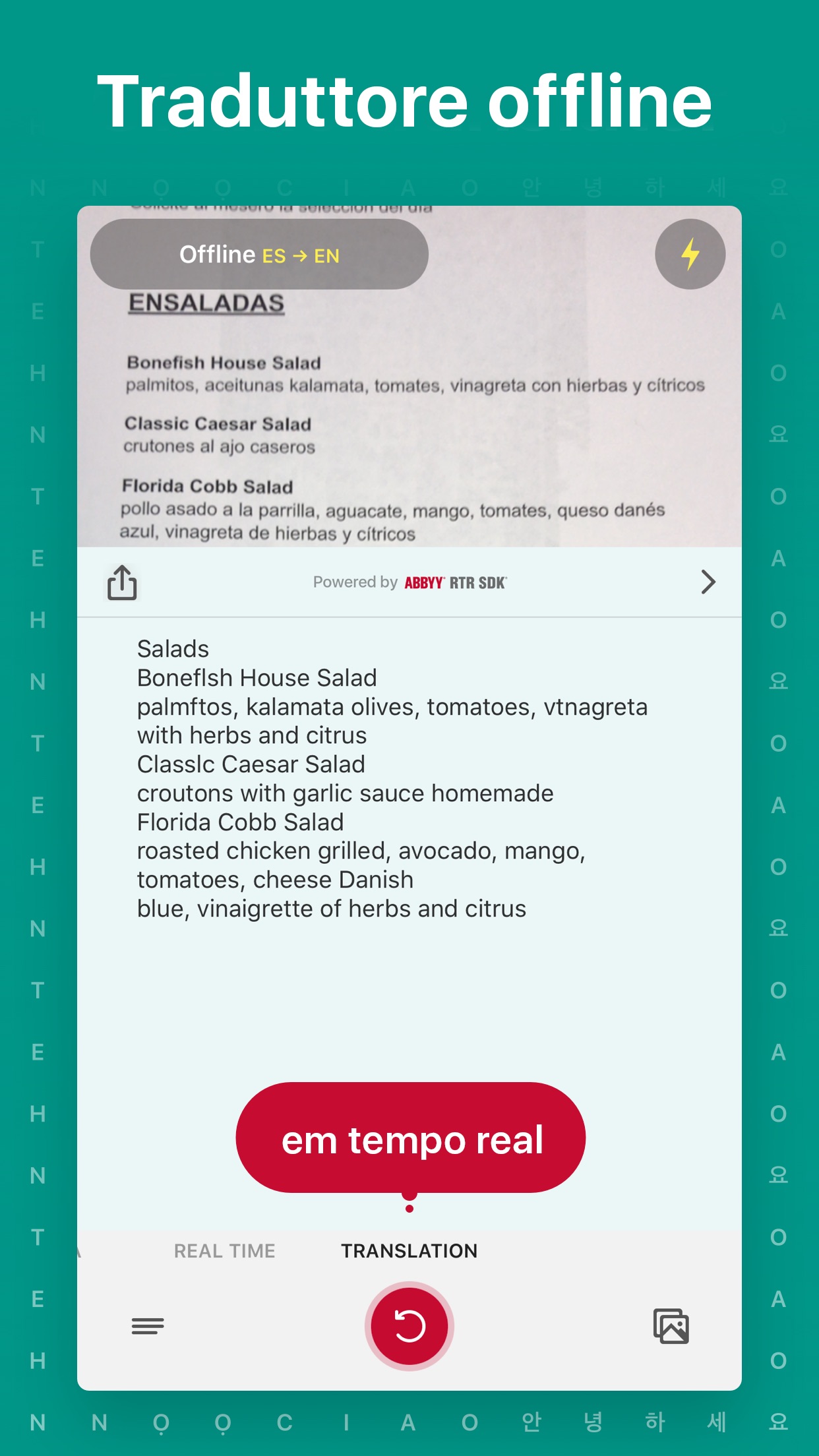 Screenshot do app TextGrabber 6 – Real-Time OCR