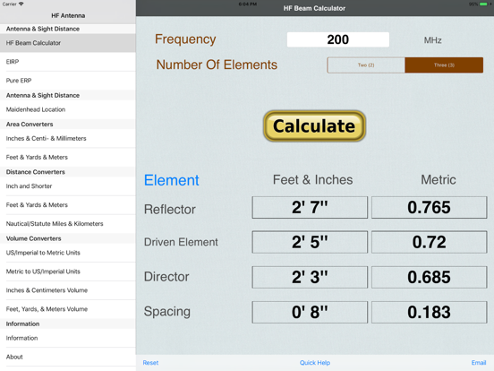Screenshot #4 pour HF Beam Antenna Calculator