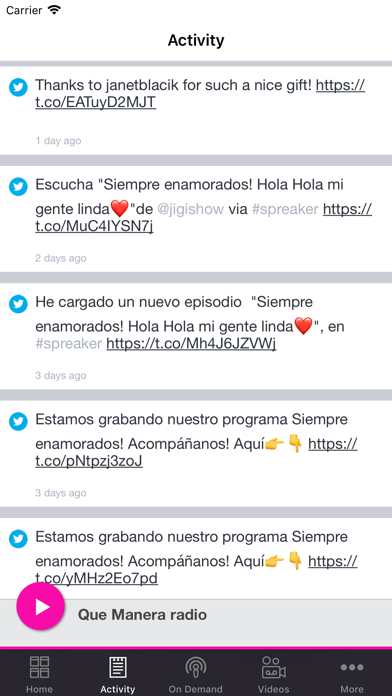 Que Manera radio screenshot
