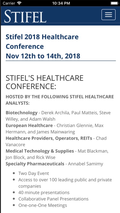 2018 Stifel Healthcare