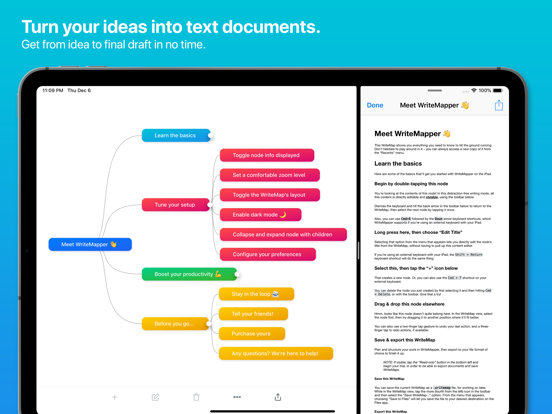 WriteMapper 2: Mind Map (iPad) iPad screenshot 2 - Productivity app