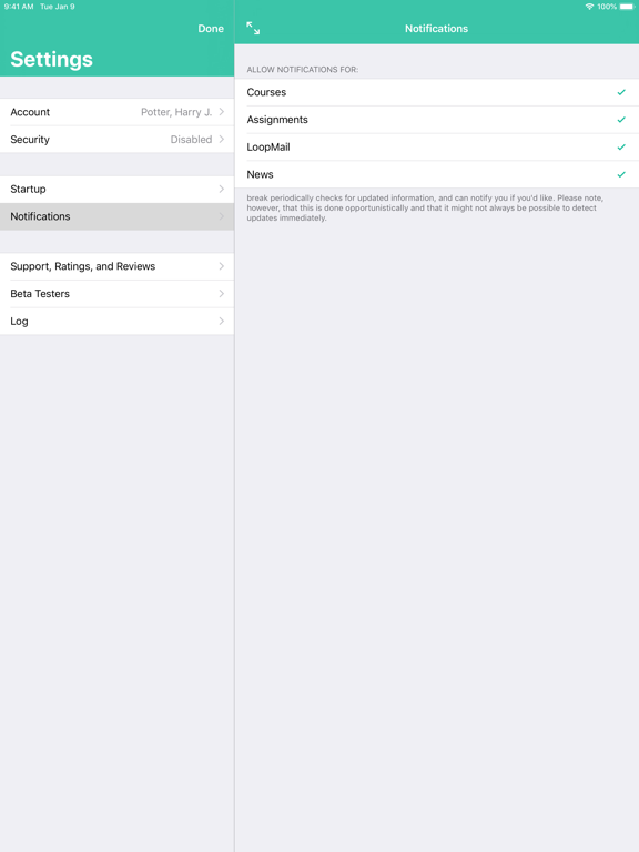 break for School Loop iPad screenshot 9 - Education app