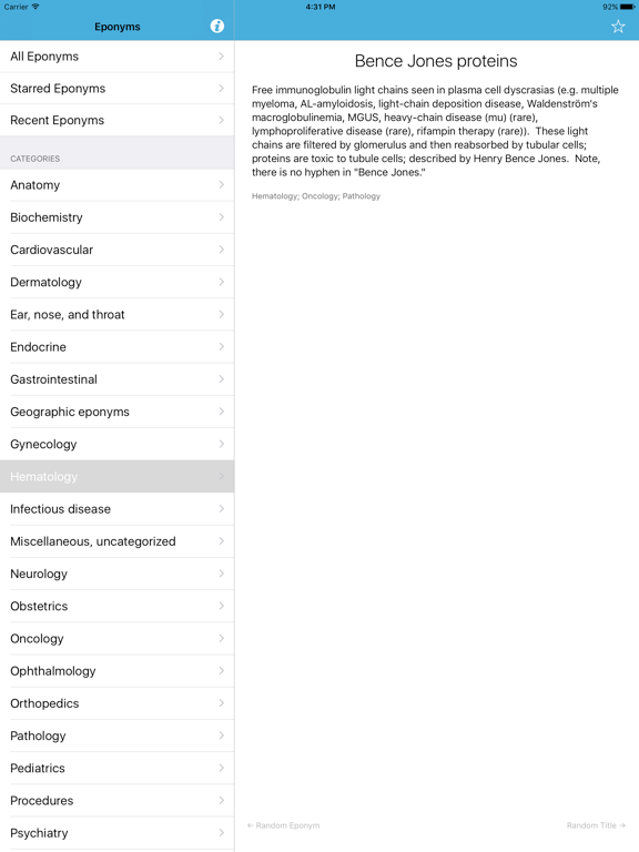 Eponyms (for students) iPad screenshot 4 - Medical app