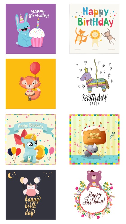 Birthday Card - Best Wishes with Cute Animals screenshot-4