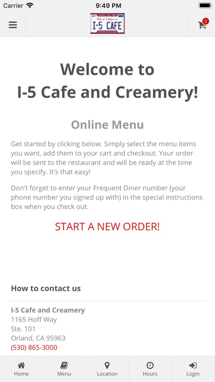 I-5 Cafe and Creamery Orders