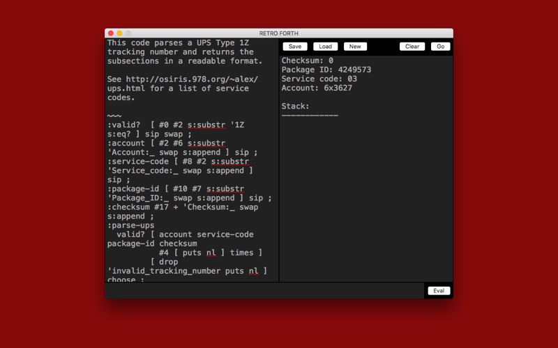 Screenshot #1 pour RETRO FORTH