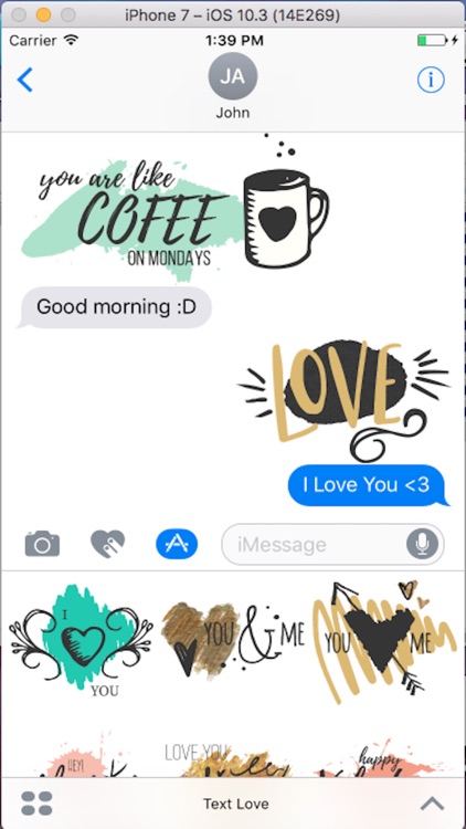 Text Love Sticker