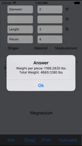 Metal Weight Calculator Lite screenshot #1 for iPhone