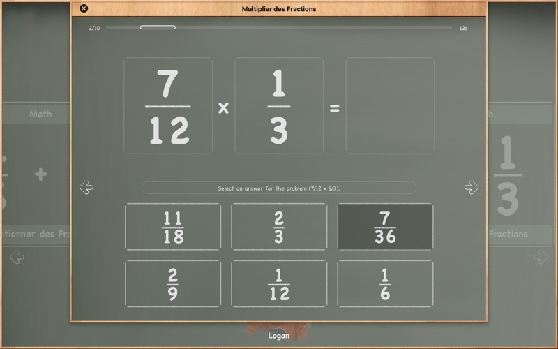 Screenshot #3 pour MathBoard Fractions