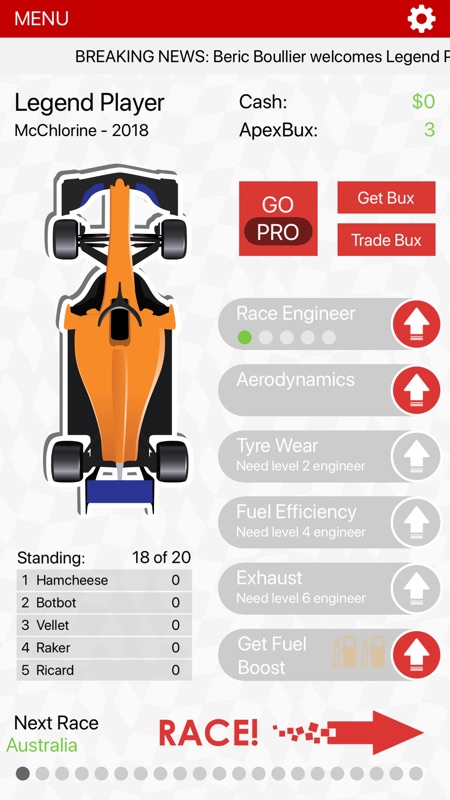 APEX Race Manager 2019 screenshot 1
