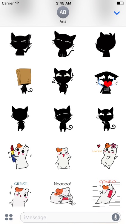 Animated Black Cat, Hamster, Summer Things Sticker