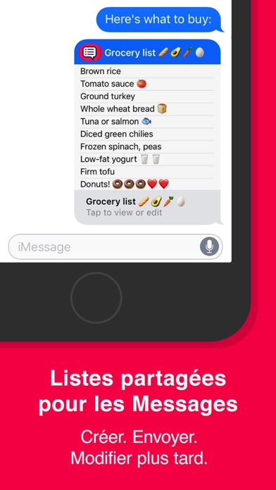 Screenshot #1 pour BuyMilk: listes dans iMessage
