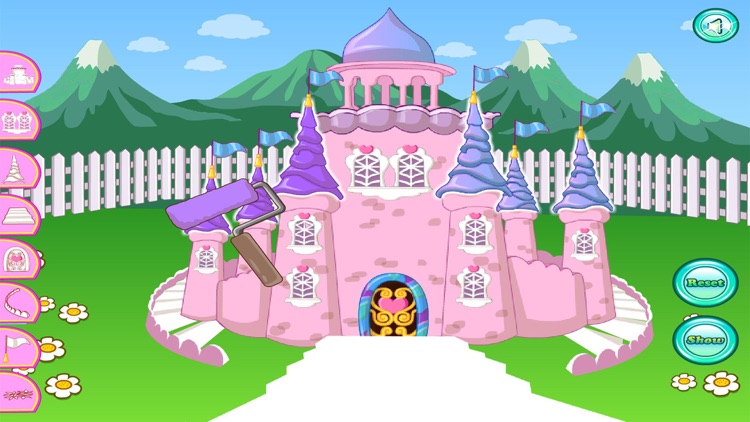 Glitter castle with baby pony