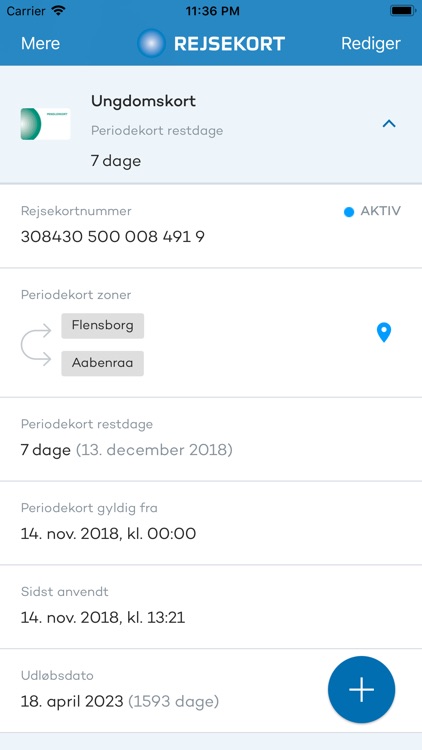 Rejsekort status screenshot-3