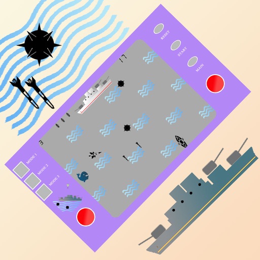 Warship and Mines Retro icon