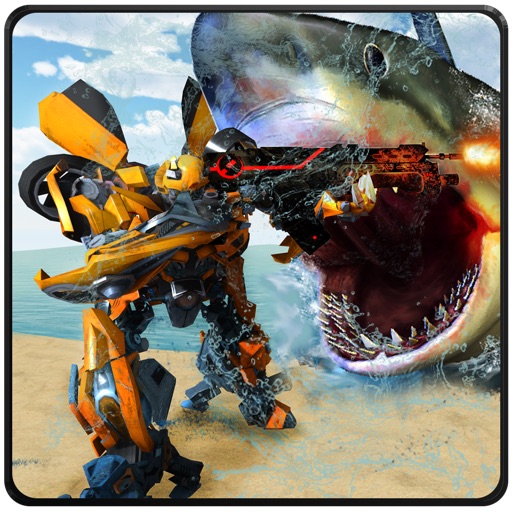 Real Robot Car Shark Hunting3D icon