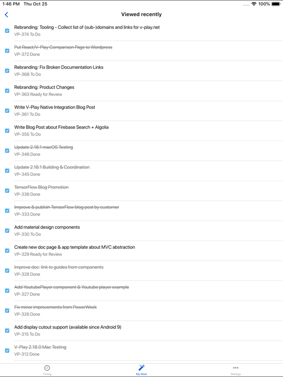 Tima - Jira Timer & Worklogs iPad screenshot 4 - Productivity app