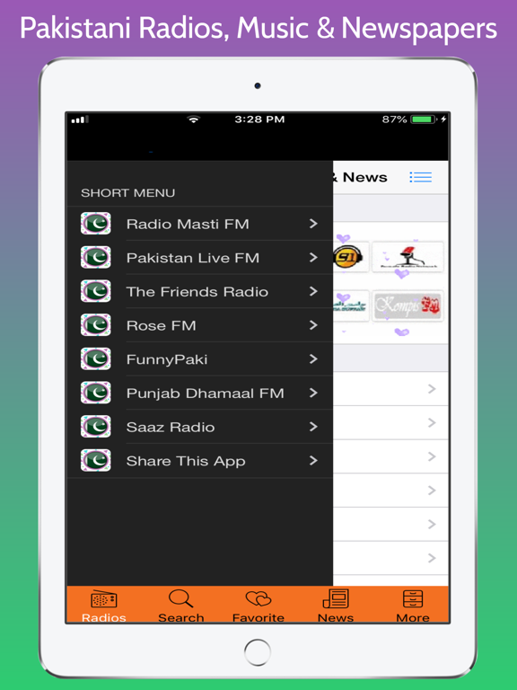 Pakistani Radios, Music & News iPad screenshot 4 - Music app
