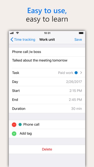 workinghours time tracking on