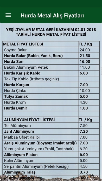 Yeşiltaylar Hurda Metal Fiyat screenshot 3