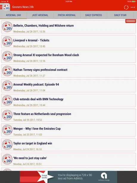 24h News for Arsenal