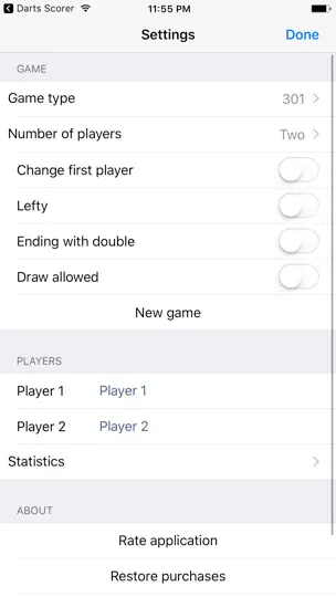 Скриншот Darts Score Board Lite на iPhone 3
