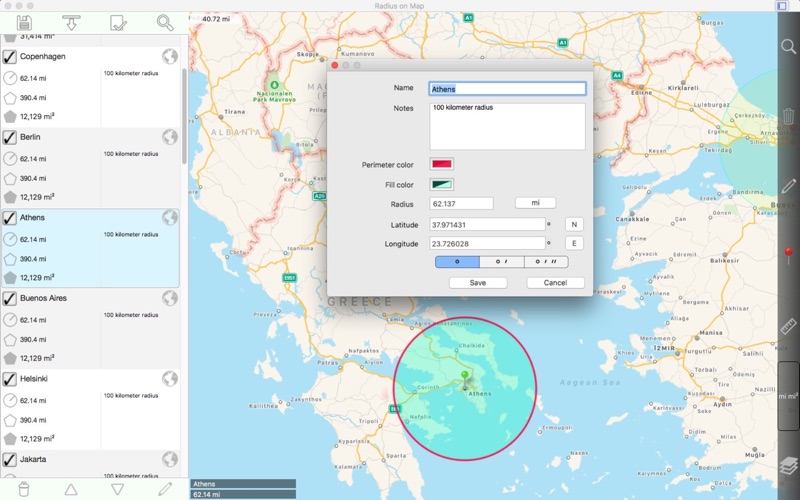 How to cancel & delete radius on map 3