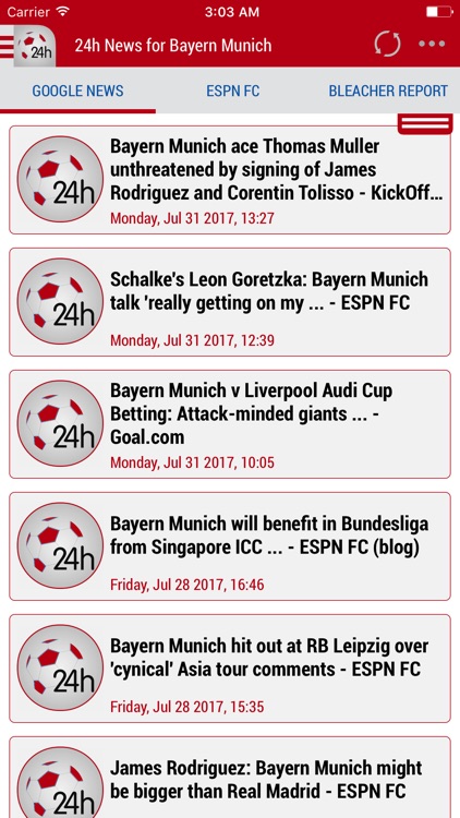 24h News for Bayern Munich