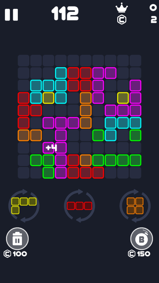 #8. Neon Block Puzzle : Fill Board (iOS) Podle: Hoang Vinh Nguyen