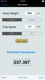 horsepower trap speed calc iphone screenshot 3