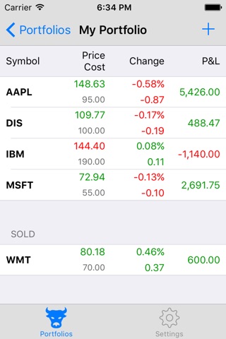 Portfolio - Monitor Stocks screenshot 2
