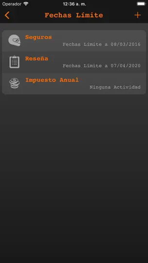 Captura de pantalla de My Garage Administrar Vehículo en iPhone 5