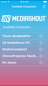 MediaShout Remote screenshot