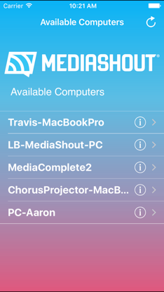 MediaShout Remote screenshot 1