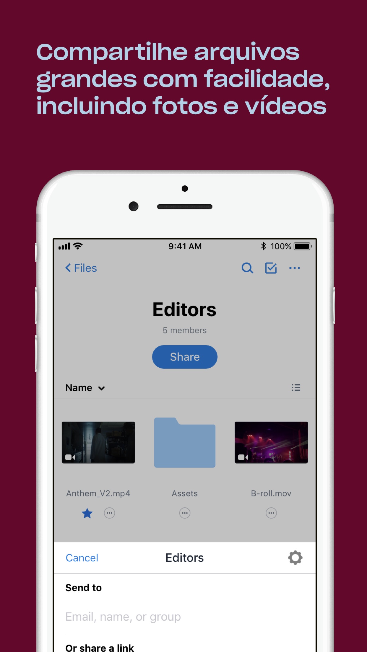 Screenshot do app Dropbox