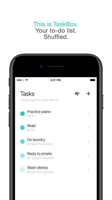 Screenshot #1 pour TaskBox: To-Do List, Shuffled