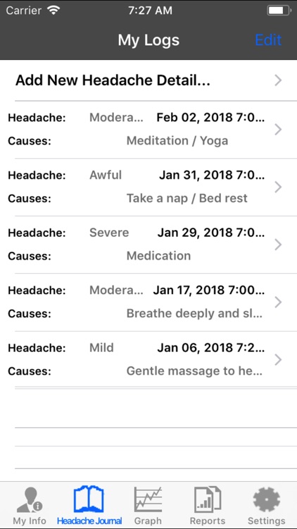 Headache & Migraine Diary