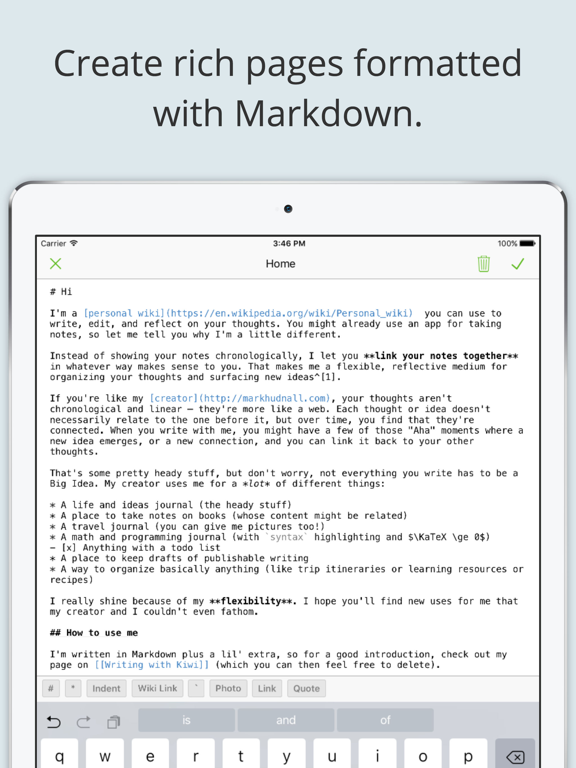 Screenshot #6 pour Kiwi - Personal Wiki