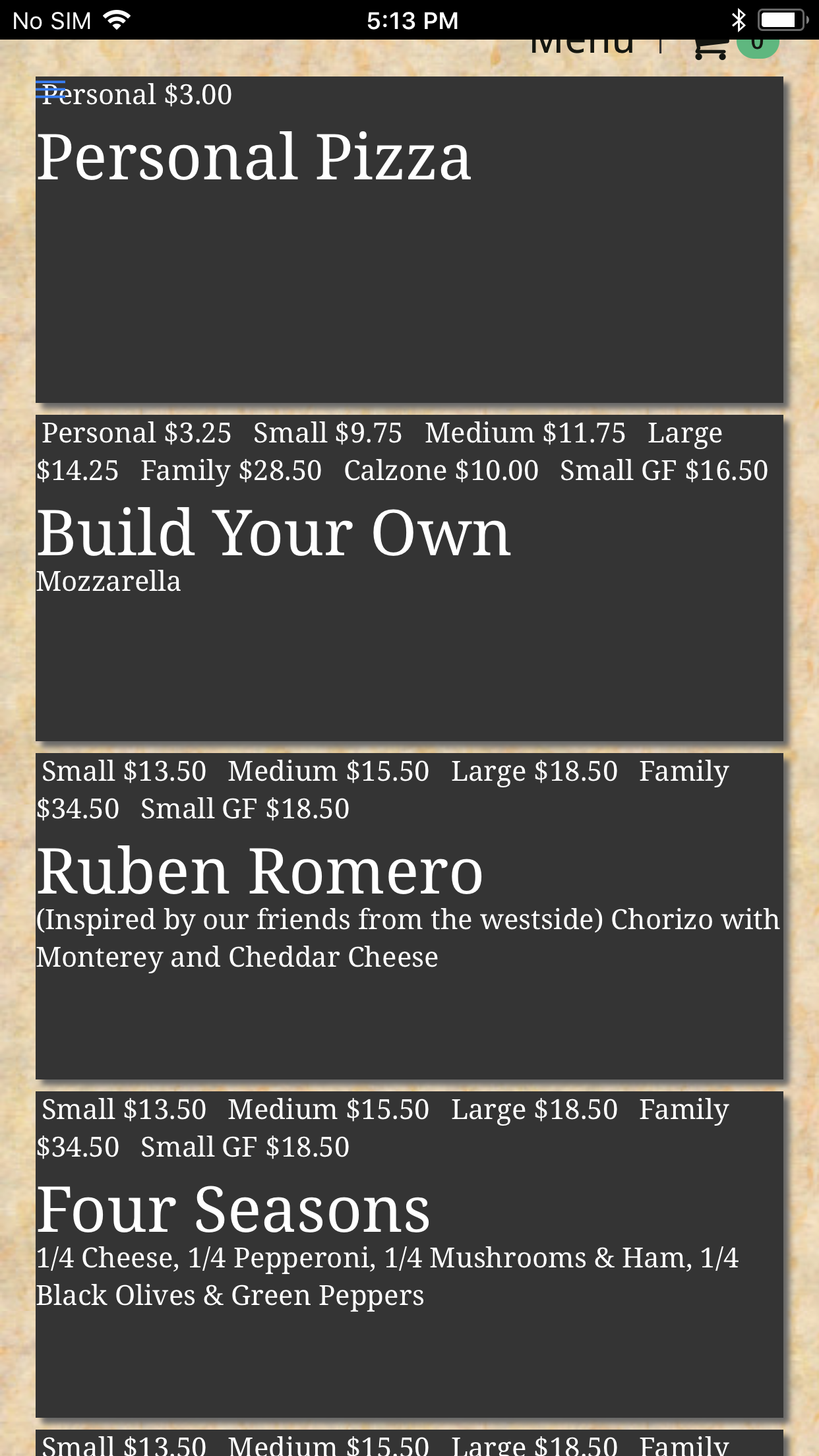 Bianchis Pizza screenshot 3