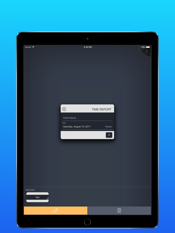 Quick Time Report iPad screenshot 1 - Productivity app