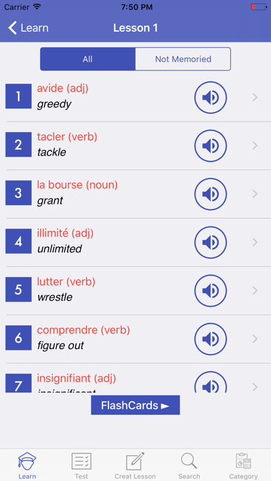Screenshot #2 pour Learning French Vocabulary