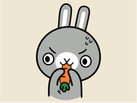 Grey Bunny Animated Stickers